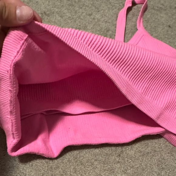 Pink Ribbed Crop Top - Picture 2 of 2